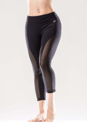 L'espace Low-Waisted Capri Leggings with Mesh Panels and Reflective - VirtuousWares:Global