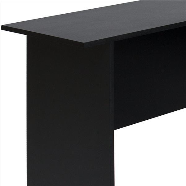L-Shaped Wood Right-angle Computer Desk with Two-layer Bookshelves - VirtuousWares:Global
