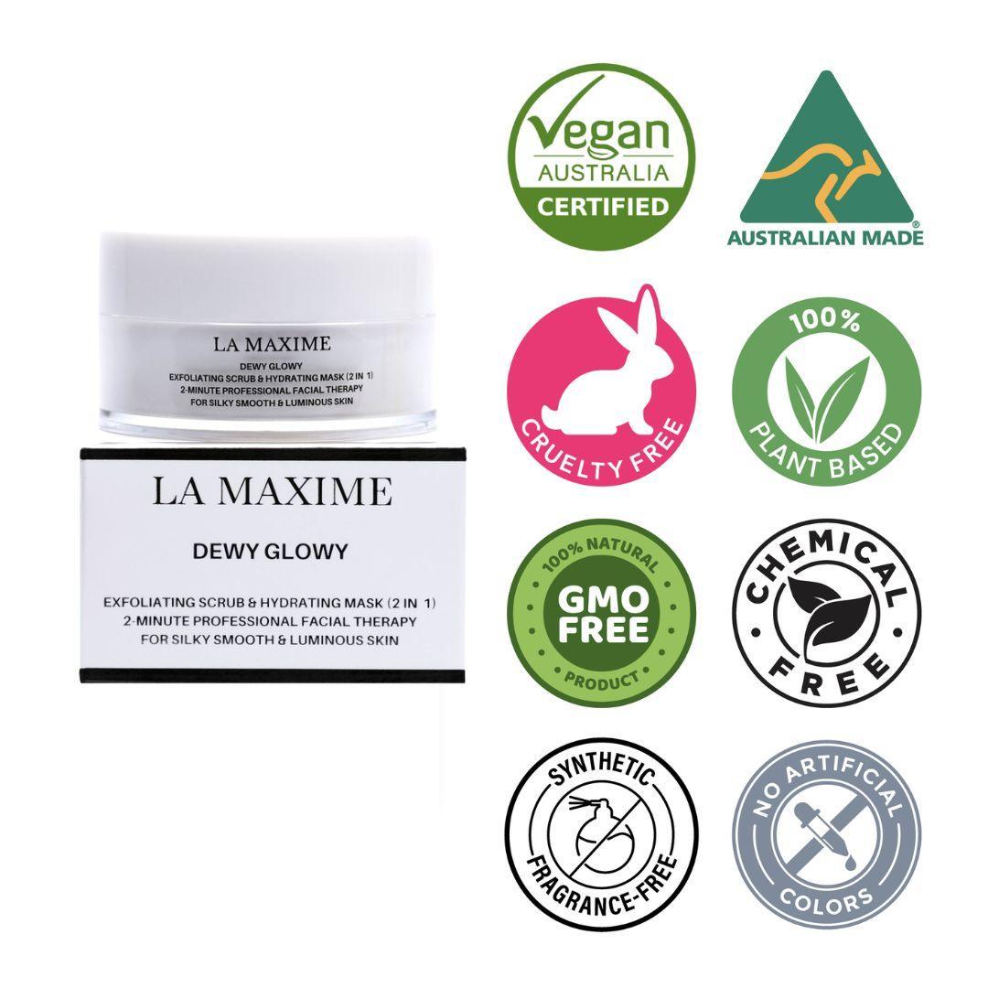 La Maxime Dewy Glowy Exfoliating Scrub & Hydrating Mask -Smooth and - VirtuousWares:Global