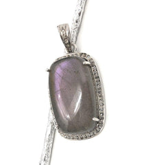 Labradorite Pendant, Gemstone Pendant, Diamond Pendant, Sterling - VirtuousWares:Global