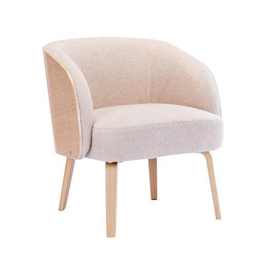 Lamb-hair Acent Chair Upholstered Living Room Chair Bedroom Chair - VirtuousWares:Global