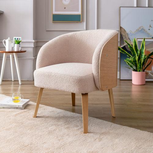 Lamb-hair Acent Chair Upholstered Living Room Chair Bedroom Chair - VirtuousWares:Global