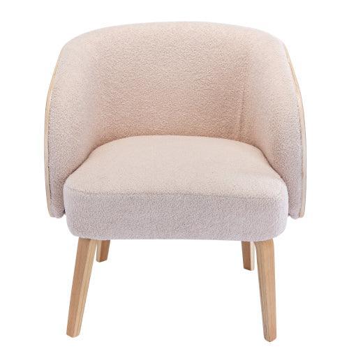 Lamb-hair Acent Chair Upholstered Living Room Chair Bedroom Chair - VirtuousWares:Global