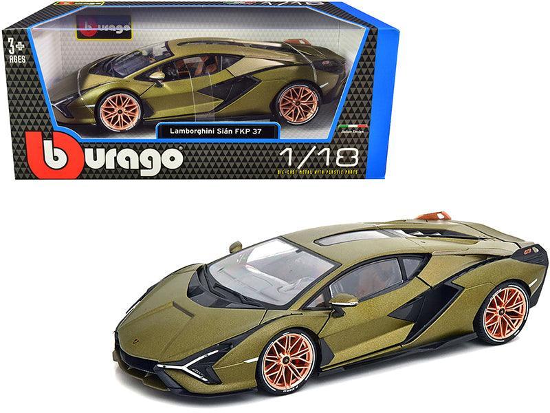 Lamborghini Sian FKP 37 Green Metallic with Copper Wheels 1/18 Diecast - VirtuousWares:Global