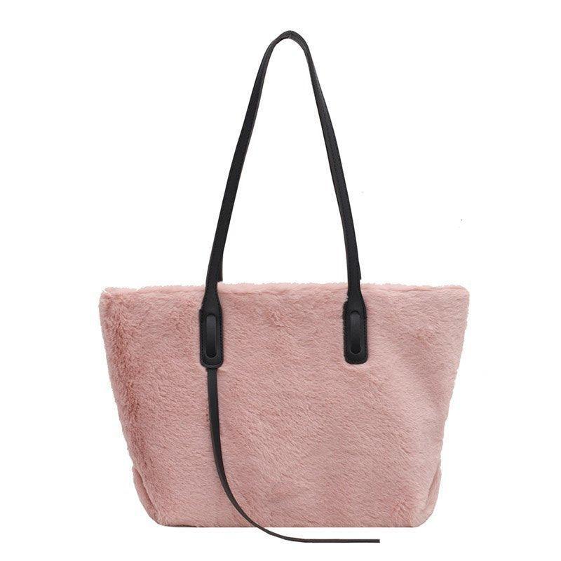 Large-capacity Fashion Plush One-Shoulder Bag - VirtuousWares:Global