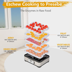 Large Drying Capacity Food Fruit Dehydrator with 5pcs Movable Trays - VirtuousWares:Global