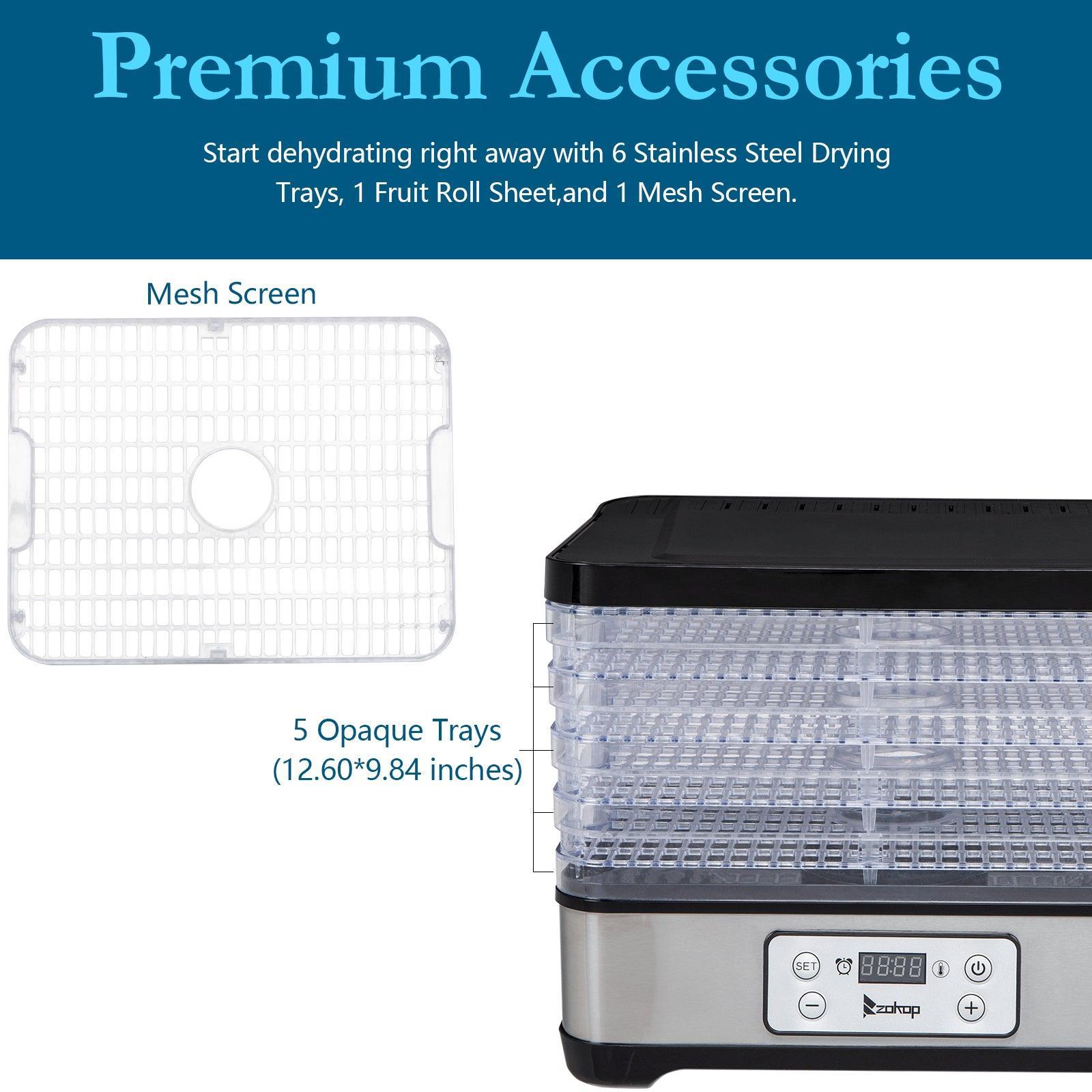 Large Drying Capacity Food Fruit Dehydrator with 5pcs Movable Trays - VirtuousWares:Global