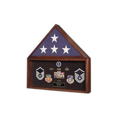 Large Flag and Military Medals Display Case - Wall Mount - VirtuousWares:Global