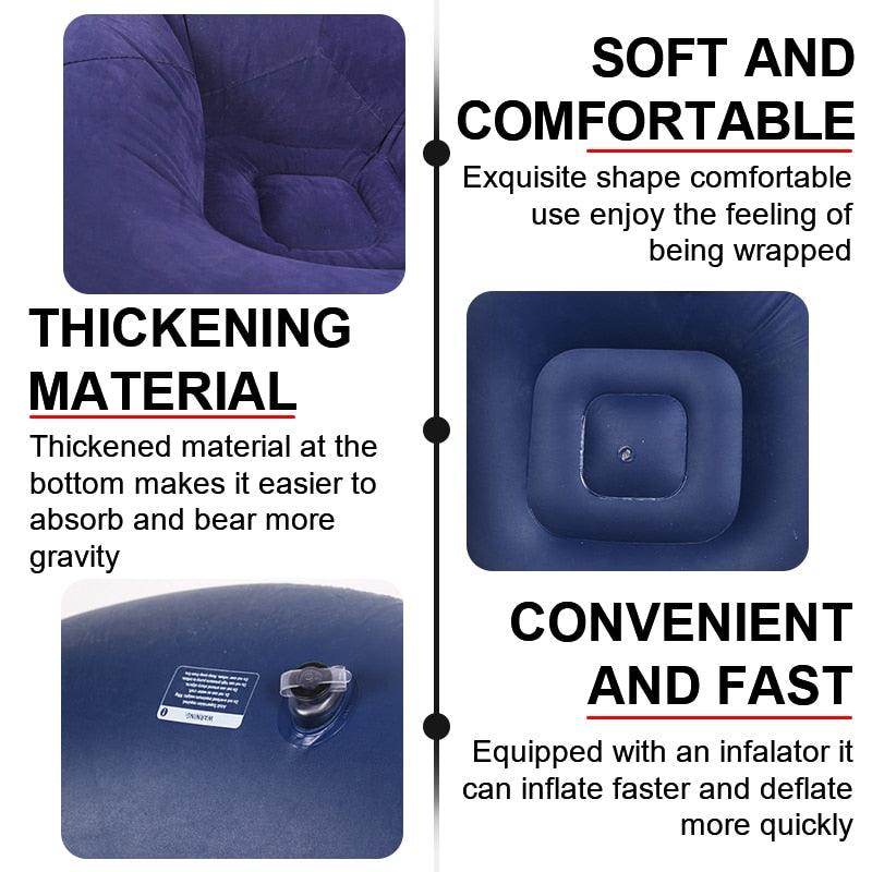 Large Lazy Inflatable Sofa Chairs PVC Lounger Seat Bean Bag Sofas Pouf - VirtuousWares:Global