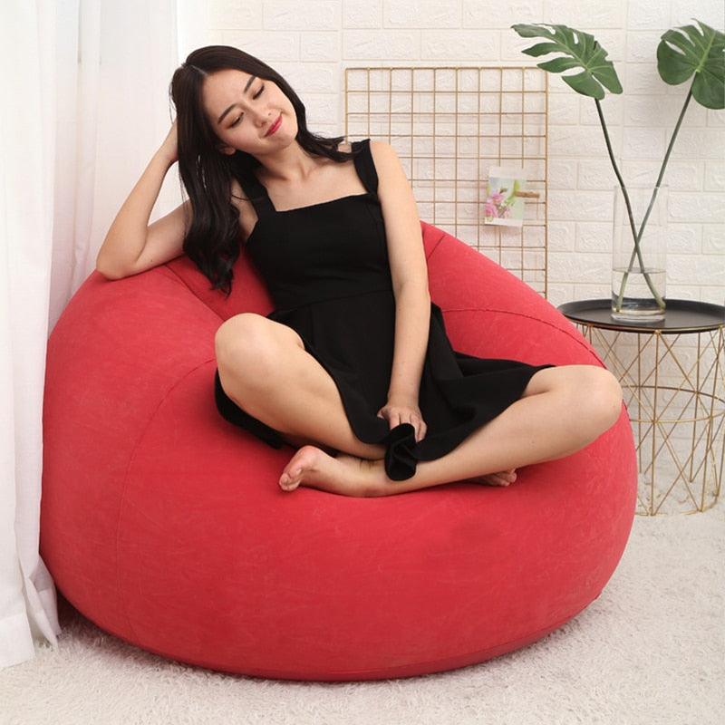 Large Lazy Inflatable Sofa Chairs PVC Lounger Seat Bean Bag Sofas Pouf - VirtuousWares:Global