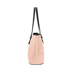 Large Leather Tote Shoulder Bag - Peach Pink Handbag - VirtuousWares:Global