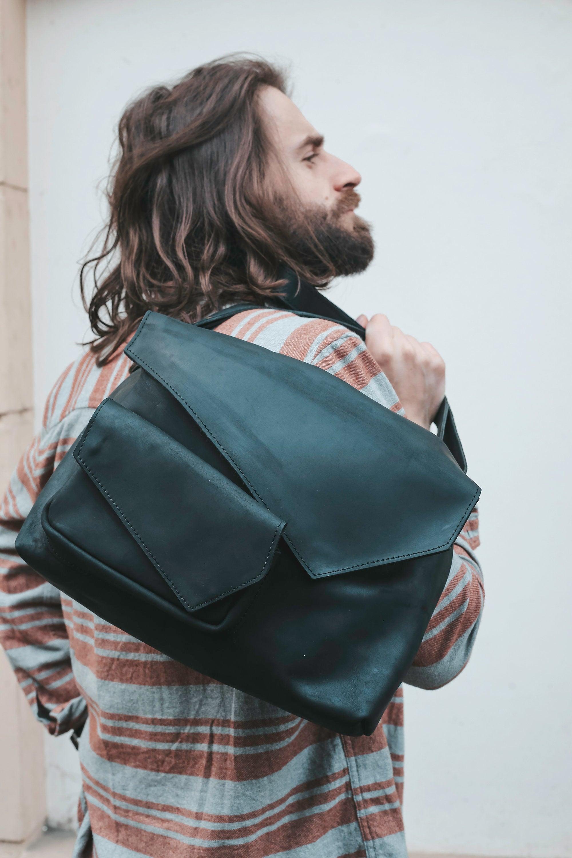 Large Top Handle Leather Bag, Rieltor Gift for Men, Leather Satchel - VirtuousWares:Global