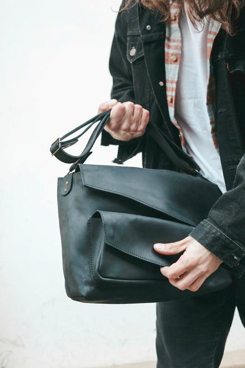 Large Top Handle Leather Bag, Rieltor Gift for Men, Leather Satchel - VirtuousWares:Global