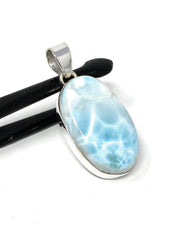 Larimar Pendant, Gemstone Pendant, Sterling Silver Pendant, Bohemian - VirtuousWares:Global