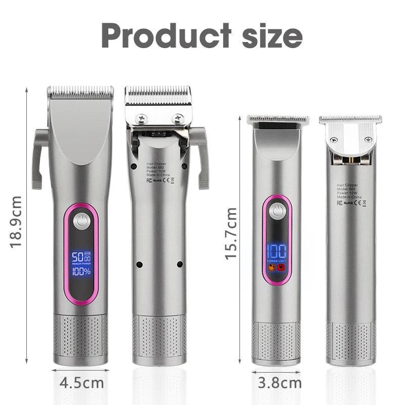LCD Digital Display Hair Clipper Set Professional Electric Hair - VirtuousWares:Global