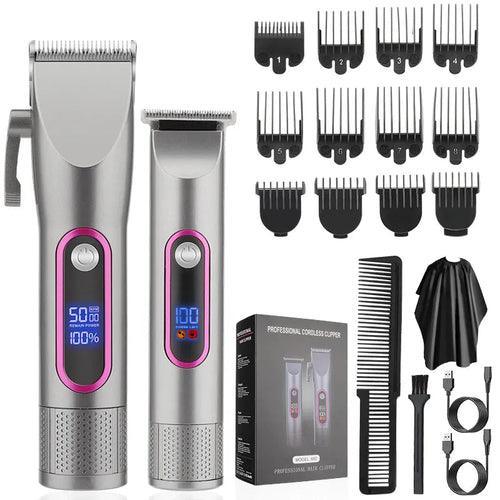 LCD Digital Display Hair Clipper Set Professional Electric Hair - VirtuousWares:Global