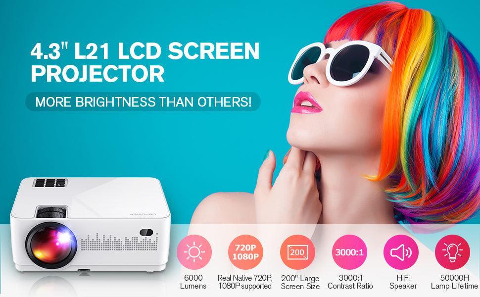LCD Video Projector with Carrying Case Mini Movie Projector with HDMI - VirtuousWares:Global