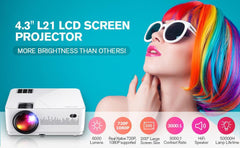 LCD Video Projector with Carrying Case Mini Movie Projector with HDMI - VirtuousWares:Global