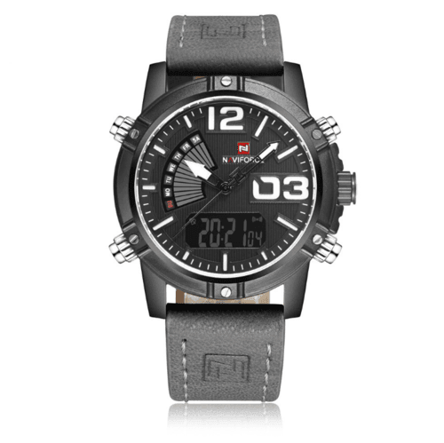 Leather Band Fashion Sport Quartz Watch For Men - VirtuousWares:Global