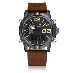 Leather Band Fashion Sport Quartz Watch For Men - VirtuousWares:Global