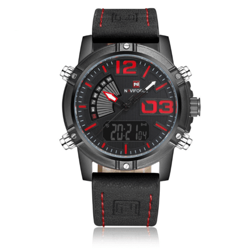 Leather Band Fashion Sport Quartz Watch For Men - VirtuousWares:Global