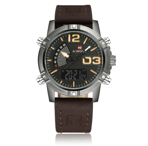 Leather Band Fashion Sport Quartz Watch For Men - VirtuousWares:Global
