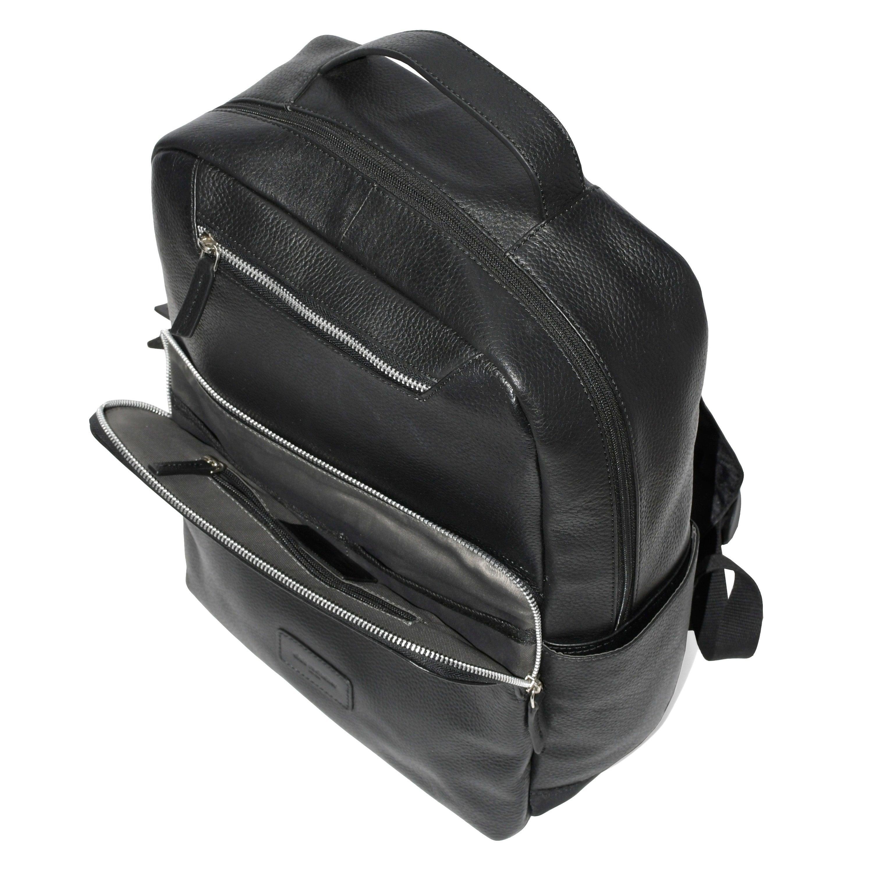 Leather Dual Front Organizer Backpack - VirtuousWares:Global