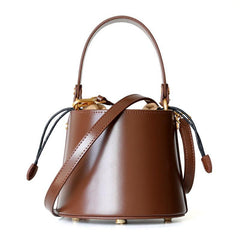 Leather Mini Bucket Bag For Fashionable Women - VirtuousWares:Global