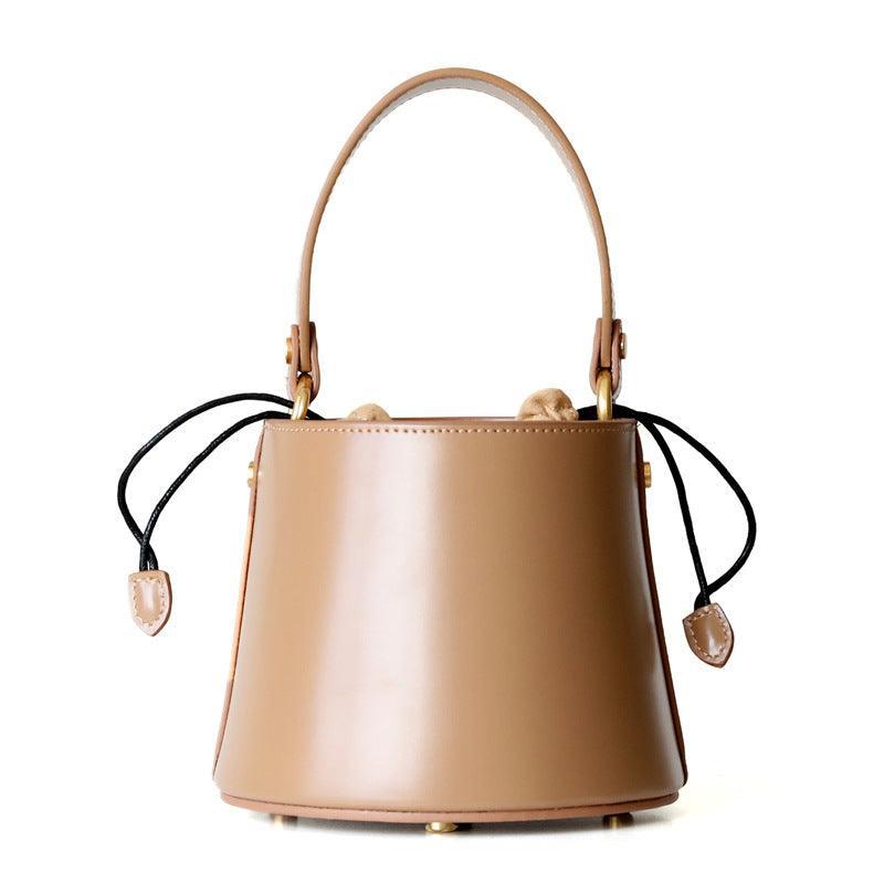 Leather Mini Bucket Bag For Fashionable Women - VirtuousWares:Global