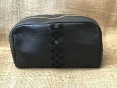 LEATHER WOVEN MAKEUP CASE | TOILETRY CASE | DOPP KIT - VirtuousWares:Global