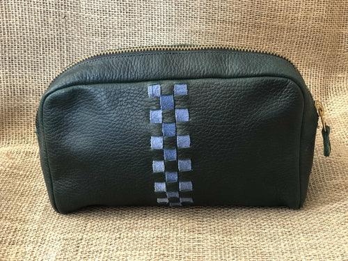 LEATHER WOVEN MAKEUP CASE | TOILETRY CASE | DOPP KIT - VirtuousWares:Global