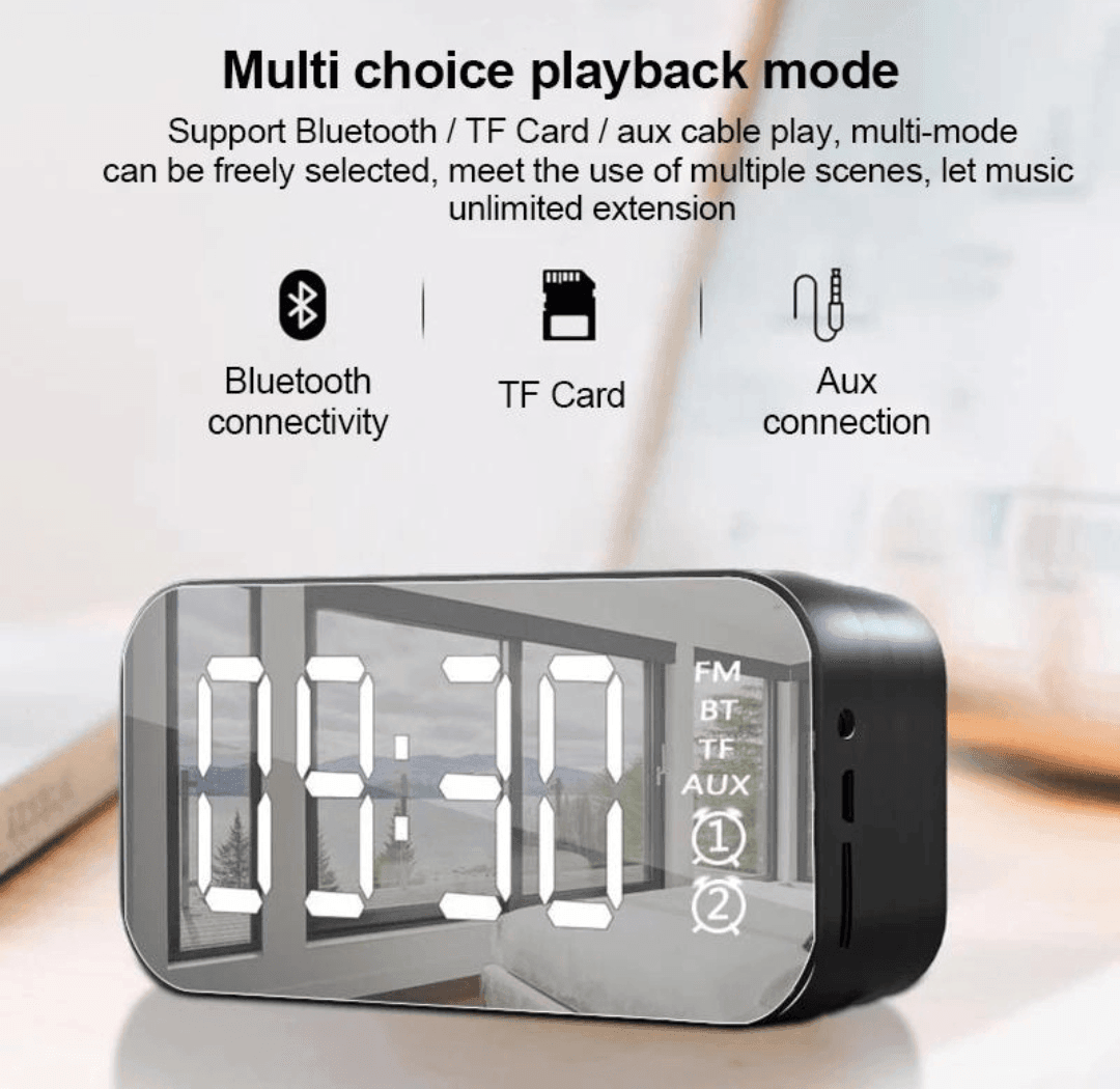 LED Display Alarm Clock Wireless Bluetooth Speakers - VirtuousWares:Global