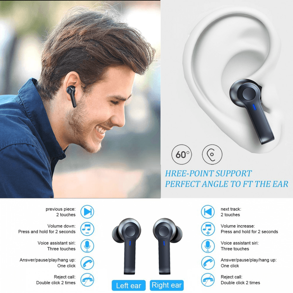 LED Display Wireless Earbuds TWS 5.0 Bluetooth Earphone - VirtuousWares:Global