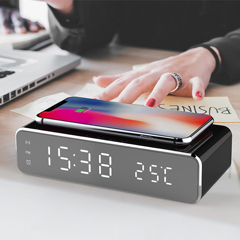 LED Electric Alarm Clock With Wireless Charger - VirtuousWares:Global