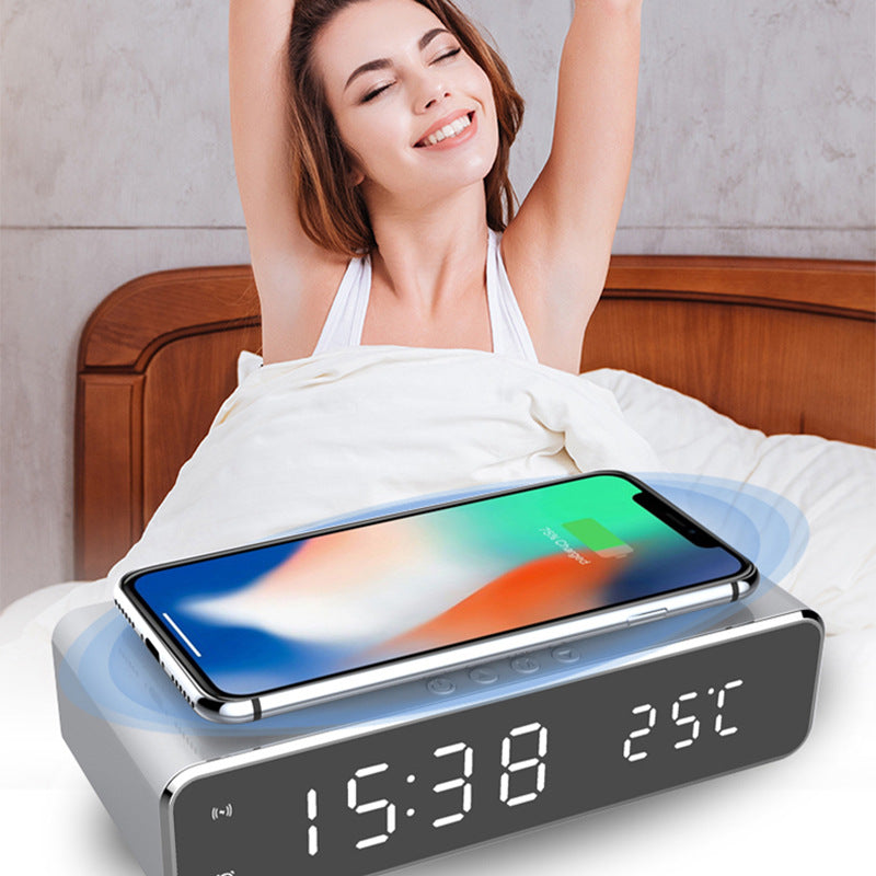 LED Electric Alarm Clock With Wireless Charger - VirtuousWares:Global