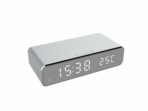 LED Electric Alarm Clock With Wireless Charger - VirtuousWares:Global