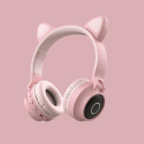LED Light Cat Ear Headphones Wireless Bluetooth 5.0 Headset - VirtuousWares:Global