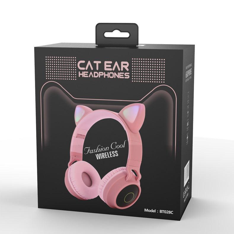 LED Light Cat Ear Headphones Wireless Bluetooth 5.0 Headset - VirtuousWares:Global