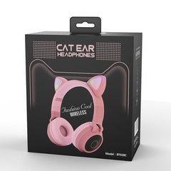 LED Light Cat Ear Headphones Wireless Bluetooth 5.0 Headset - VirtuousWares:Global