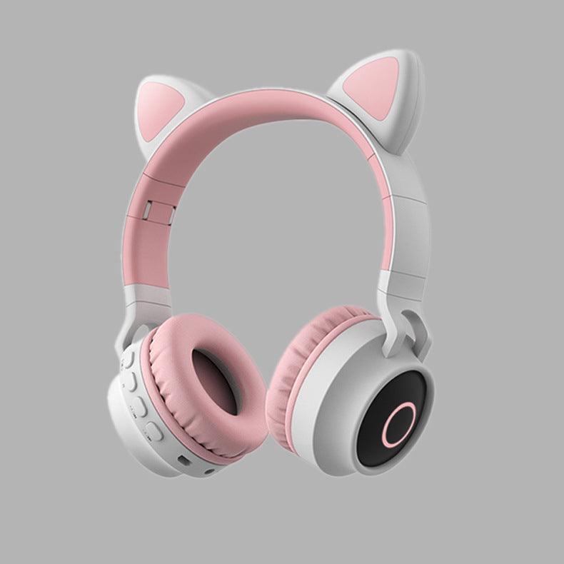 LED Light Cat Ear Headphones Wireless Bluetooth 5.0 Headset - VirtuousWares:Global
