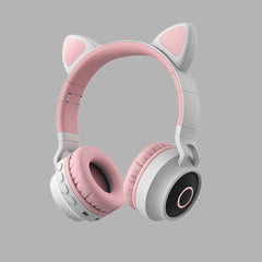 LED Light Cat Ear Headphones Wireless Bluetooth 5.0 Headset - VirtuousWares:Global
