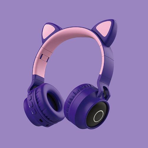 LED Light Cat Ear Headphones Wireless Bluetooth 5.0 Headset - VirtuousWares:Global