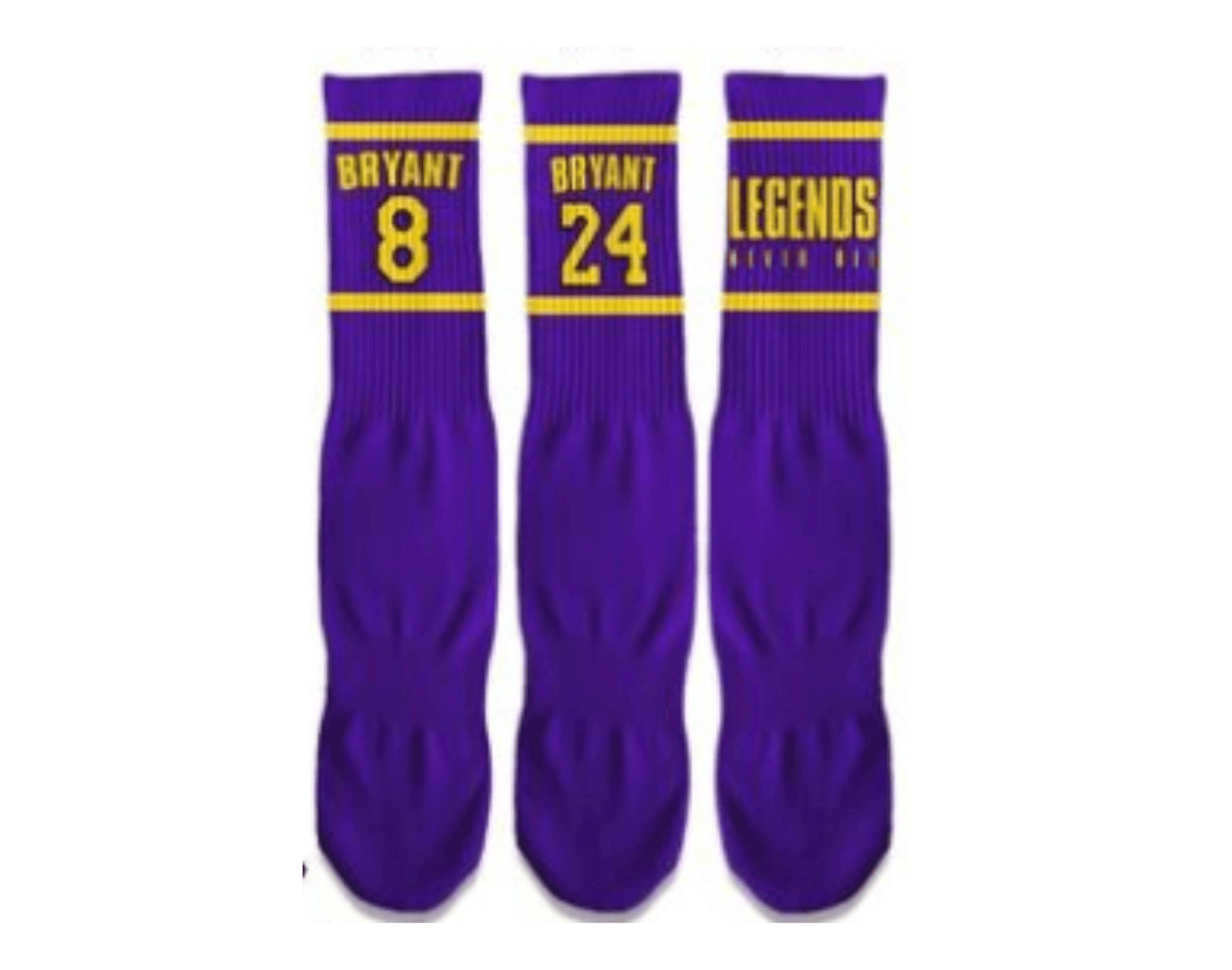 LEGENDS NEVER DIE Fun Basketball Socks (Purple) - VirtuousWares:Global