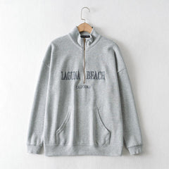 Letter Printed Hoodies Zipper Sweatshirts - VirtuousWares:Global