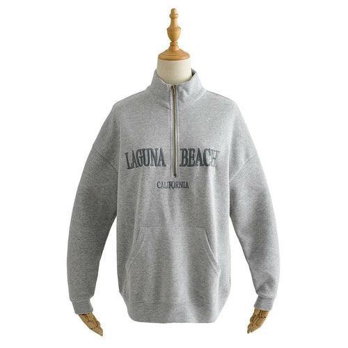 Letter Printed Hoodies Zipper Sweatshirts - VirtuousWares:Global