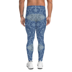 Light Blue Mandala Leggings for Men - VirtuousWares:Global