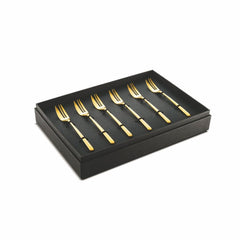 Linea ice oro 6-Piece Cake Fork Set - VirtuousWares:Global