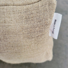 Linen cru pouf - VirtuousWares:Global