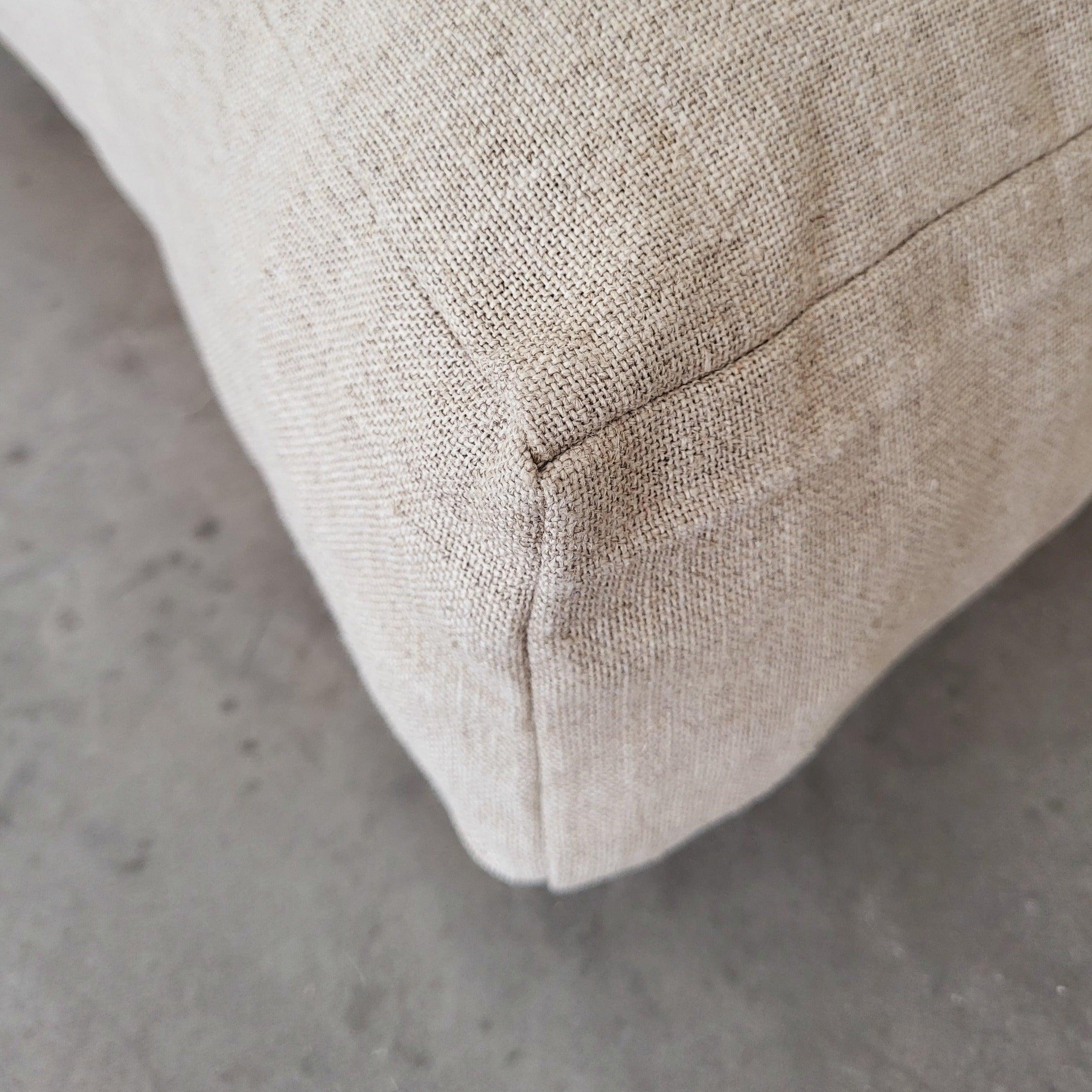 Linen cru pouf - VirtuousWares:Global