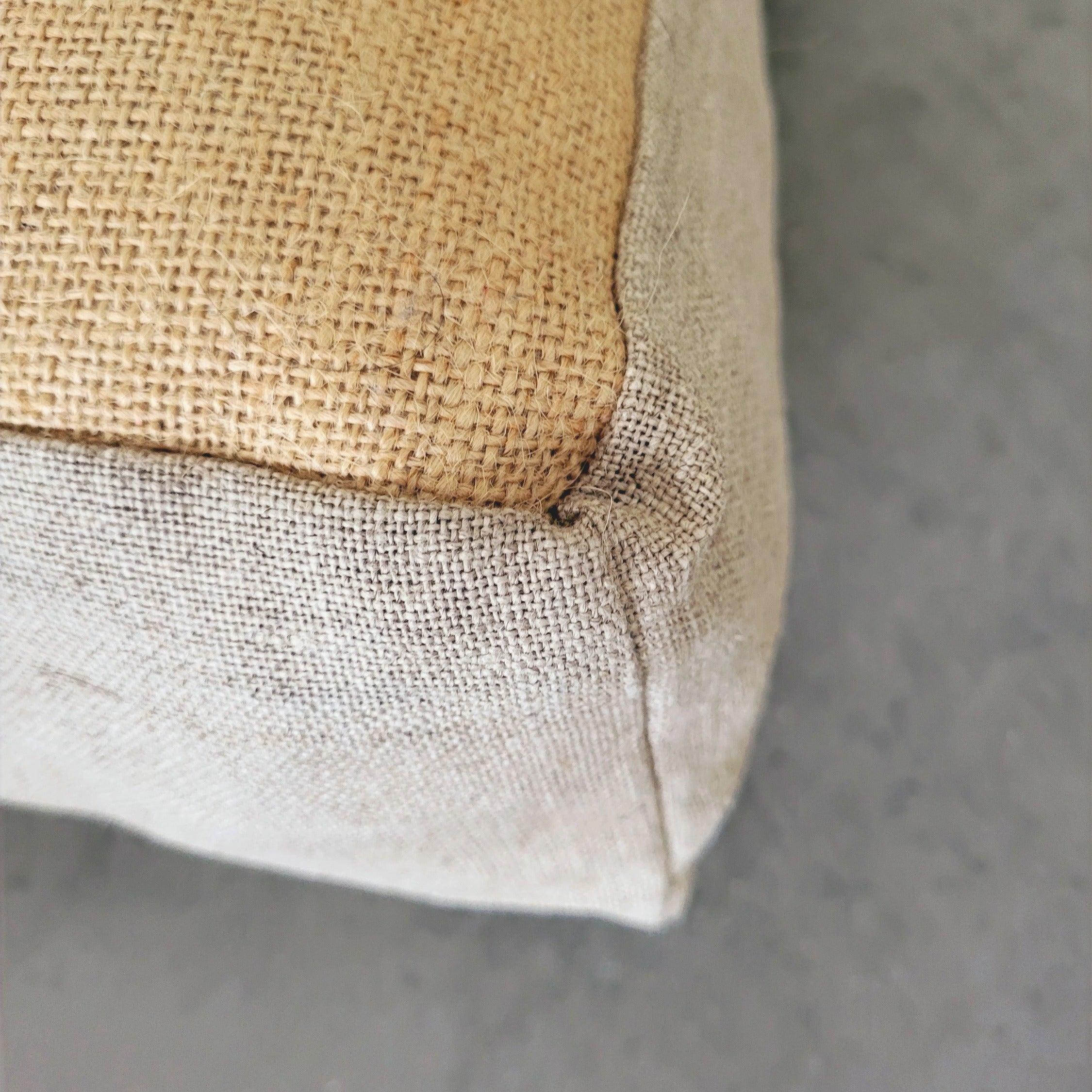 Linen cru pouf - VirtuousWares:Global